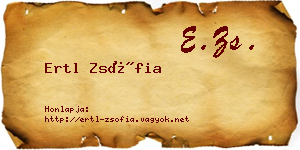 Ertl Zsófia névjegykártya